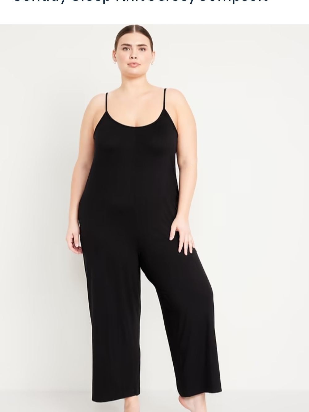 Old Navy Black Wide-Leg Slip Jumpsuit with Spaghetti Straps